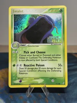 Swalot 11/100 Ex Crystal Guardians Reverse Holo Rare Stamped Pokemon Card MP HP - Image 1