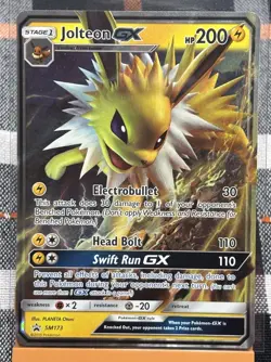 Pokemon Jolteon GX TCG Black Star Promo Holo Card SM173 - Image 1