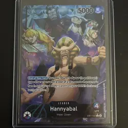 One Piece Card Game Hannyabal EB01-021 L Leader Alternate Art Parallel Card NM - Image 1