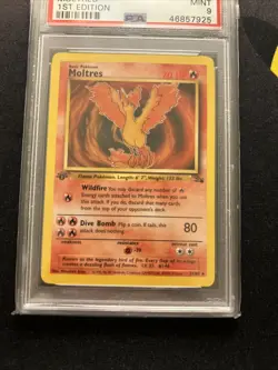 PSA 9 1st Edition Moltres 27/62 -Graded Vintage Pokemon Card- Fossil Set MINT - Image 2