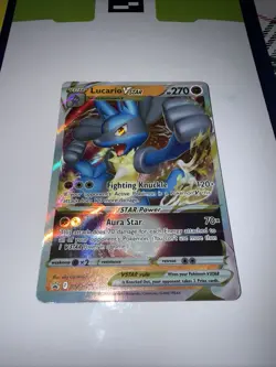 Jumbo Card Lucario Vstar SWSH214 Black Star Promo Card Full Art Ultra Rare Holo - Image 1