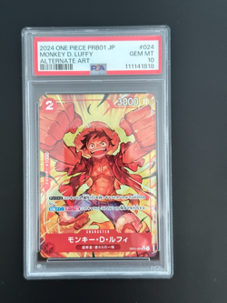 MONKEY D.LUFFY - 2024 One Piece Card Game JPN. Alternate Art OP01-024 SR PSA 10 - Image 1