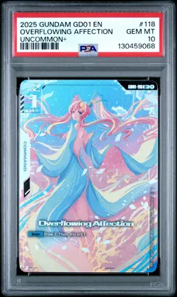 Gundam Card Game TCG Overflowing Affection U+ Alt Art Holo PSA 10 Gem Mint CCG - Image 1