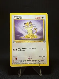Pokemon TCG Meowth Jungle Card 56/64 1st Edition Common - Image 1