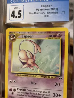 2001 Pokemon Neo Discovery #1/75 Espeon CGC 4.5 Swirl 🍥 - Image 2