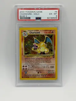 2000 POKEMON GAME BASE II #4 CHARIZARD-HOLO PSA 6 H/M - Image 1