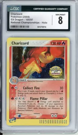 Pokemon Charizard EX Dragon National Championships Holo Rare Promo #100 CGC 8 - Image 1