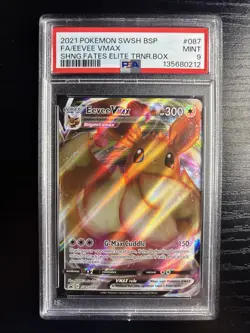 2021 Pokemon SWSH Shining Fates Eevee VMAX Full Art ETB Promo PSA 9 #87 - Image 1