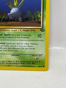 1999 Pokemon, Jungle, 58/64 Oddish, 1st Edition, Common - Image 5
