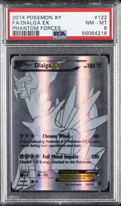 2014 POKEMON XY PHANTOM FORCES #122 FULL ART/DIALGA EX PSA 8 - Image 1