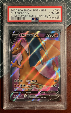 2020 Pokemon SWSH BLACK STAR PROMO Charizard V Champions Path ETB PSA 10 - Image 1