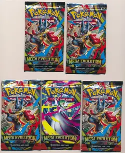POKEMON TCG MEGA EVOLUTION FACTORY SEALED BOOSTER 5 PACK LOT NEW B - Image 1