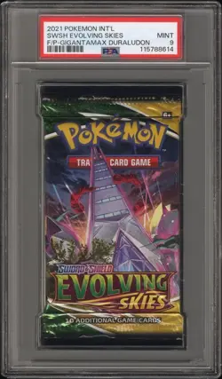 2021 Pokemon Evolving Skies DURALUDON Booster Pack PSA 9 - Image 1