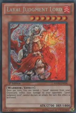 Yugioh! Laval Judgment Lord - HA05-EN014 - Secret Rare - 1st Edition Near Mint, - Image 1