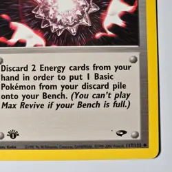 1st Edition Pokemon Max Revive Vintage 117/132 Gym Challenge Trainer WOTC Card - Image 4