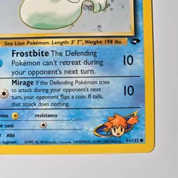 Misty's Seel 1st Edition 91/132 Gym Challenge Pokemon Card WOTC 2000 - Image 4