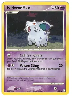 Nidoran F 91/123 Pokemon Card Mysterious Treasures Common 50 HP Near Mint FO - Image 1