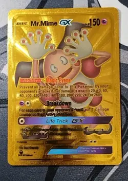 Mr. Mime GX Gold Foil Fan Art Card HP 150 - Image 1