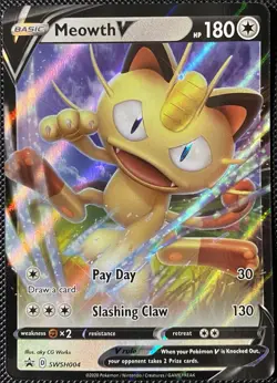Meowth V SWSH004 SWSH: Sword & Shield Promo Cards Holo - Pokemon Card - Image 1