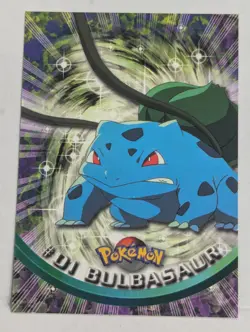 Bulbasaur #01 Topps TV Animation Edition Black Label Pokemon Card NM free ship - Image 1