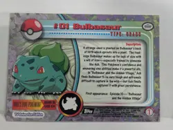 Bulbasaur #01 Topps TV Animation Edition Black Label Pokemon Card NM free ship - Image 2
