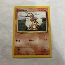 GROWLITHE - 28/102 - Base Set - Pokemon Card - NM VTG - Image 1