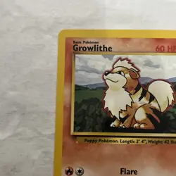 GROWLITHE - 28/102 - Base Set - Pokemon Card - NM VTG - Image 2
