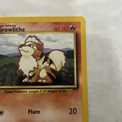 GROWLITHE - 28/102 - Base Set - Pokemon Card - NM VTG - Image 3