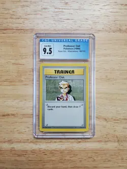 Pokemon CGC 9.5 (10) GEM MINT 1999 Professor Oak Shadowless Base Set Card - Image 1