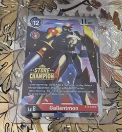 Digimon Card Game Gallantmon Store Champion Foil BT2-020 SR Promo MP - Image 1