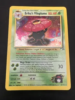 Misty’s Seadra 9/132 Erika’s Vileplume 5/132 Gym Heroes Pokemon Holo 2 Card Lot - Image 5