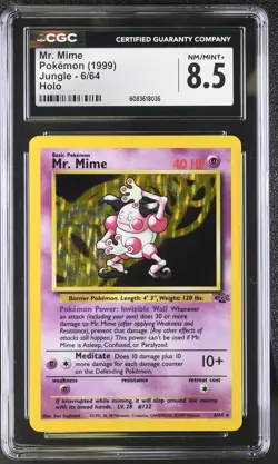 CGC 8.5 Mr. Mime 1999 Jungle 6/64 Holo Pokemon Card - Image 1
