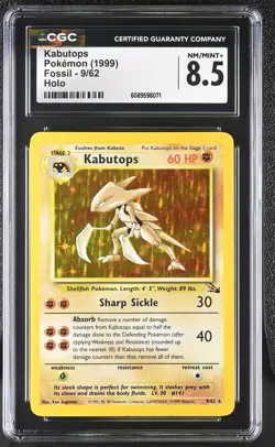 CGC 8.5 Kabutops 1999 Fossil 9/62 Holo Pokemon Card - Image 1