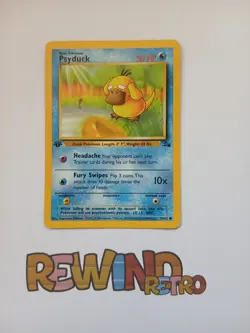 Psyduck 53/62 1st Edition Fossil Set Pokemon Card WOTC Rare NM - Image 1