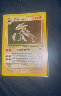 Pokemon TCG Kabutops Holo Rare Unlimited Card 9/62 Fossil - Image 1