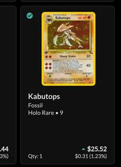 Pokemon TCG Kabutops Holo Rare Unlimited Card 9/62 Fossil - Image 4