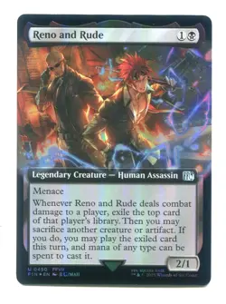 Reno and Rude FOIL Extended Art #0450 NM Final Fantasy FIN MTG Magic - Image 1