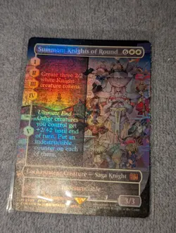 Summon: Knights of Round Borderless 359 Foil FIN Final Fantasy MTG NM See Video - Image 1