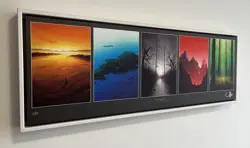 Magic Unhinged Lands Set, Framed Canvas 37x13 - Signed & Numbered /50 John Avon - Image 2
