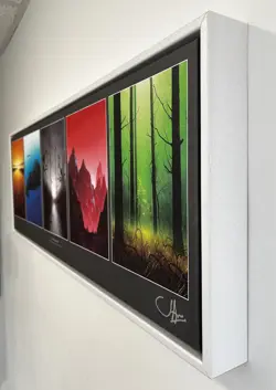 Magic Unhinged Lands Set, Framed Canvas 37x13 - Signed & Numbered /50 John Avon - Image 4