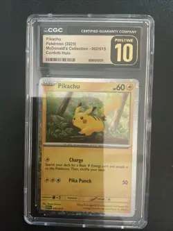CGC 10 Pristine - Pikachu 002/015 McDonald's 2024 Holo Pokemon - Image 1