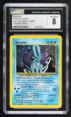Suicune Holo Pokemon Neo Revelation CGC 8 2001 - Image 1