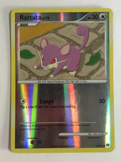 Pokemon TCG Arceus Reverse Holographic Rattata LV.12 73/99 Moderately Played - Image 1