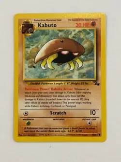 Vintage 1999 Pokemon Fossil Unlimited - Kabuto 50/62 - Image 1