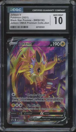 2021 Pokemon Black Star Promos Jolteon Vmax Premium Jolteon V Gem Mint CGC 10 - Image 1