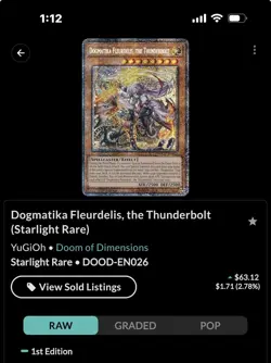 Yugioh Dogmatika Fleurdelis, the Thunderbolt DOOD-EN026 Starlight Rare NM - Image 3