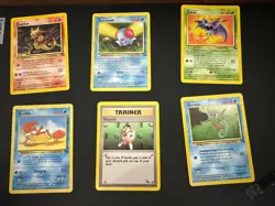 Vintage Pokemon Fossil Card Lot Common Uncommon No Duplicates 14 cards TCG - Image 3