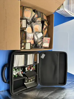 Vintage Bulk Box Full Of Magic The Gathering Cards Decks & More Unseached & More - Image 1