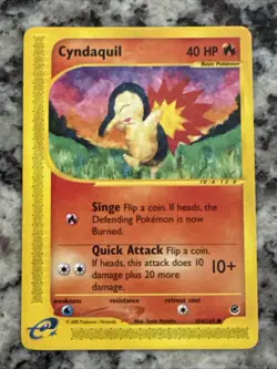 Cyndaquil 104/165 Expedition e-Reader Non Holo Pokemon Card | LP++ Vintage Vtg - Image 1