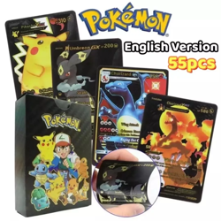 New Foil Black PACK 55pcs CARDS TCG GX Vmax GX Card Charizard Rare Card - Image 3